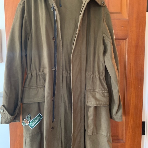 Zara military khaki coat - size XS (more like Med) - Picture 8 of 10